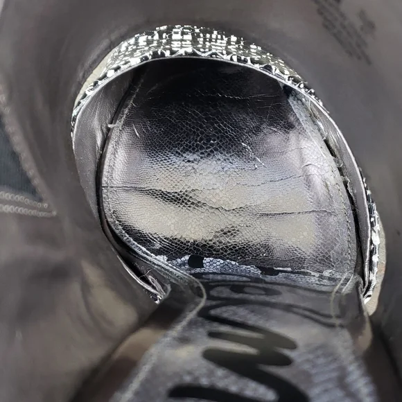 Sam Edelman Woman's  Leather Monroe  Heels  Black White - Picture 9 of 12